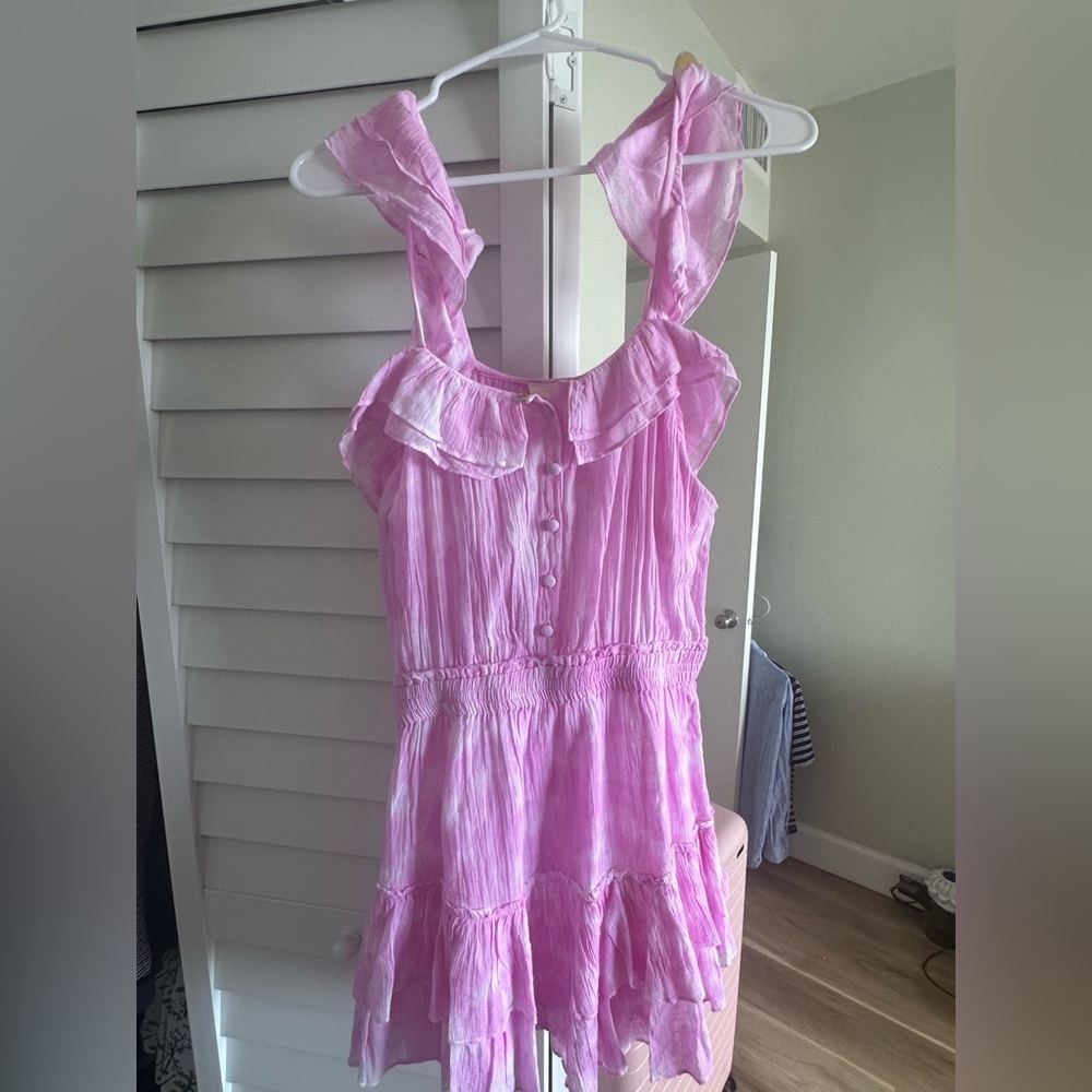 LoveShackFancy Pink tiedye mini dress